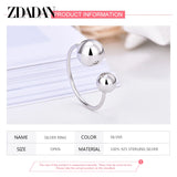 925 Sterling Silver Bead Ring Women Jewelry