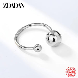 925 Sterling Silver Bead Ring Women Jewelry