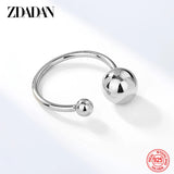 925 Sterling Silver Bead Ring Women Jewelry