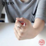 925 Sterling Silver Bead Ring Women Jewelry