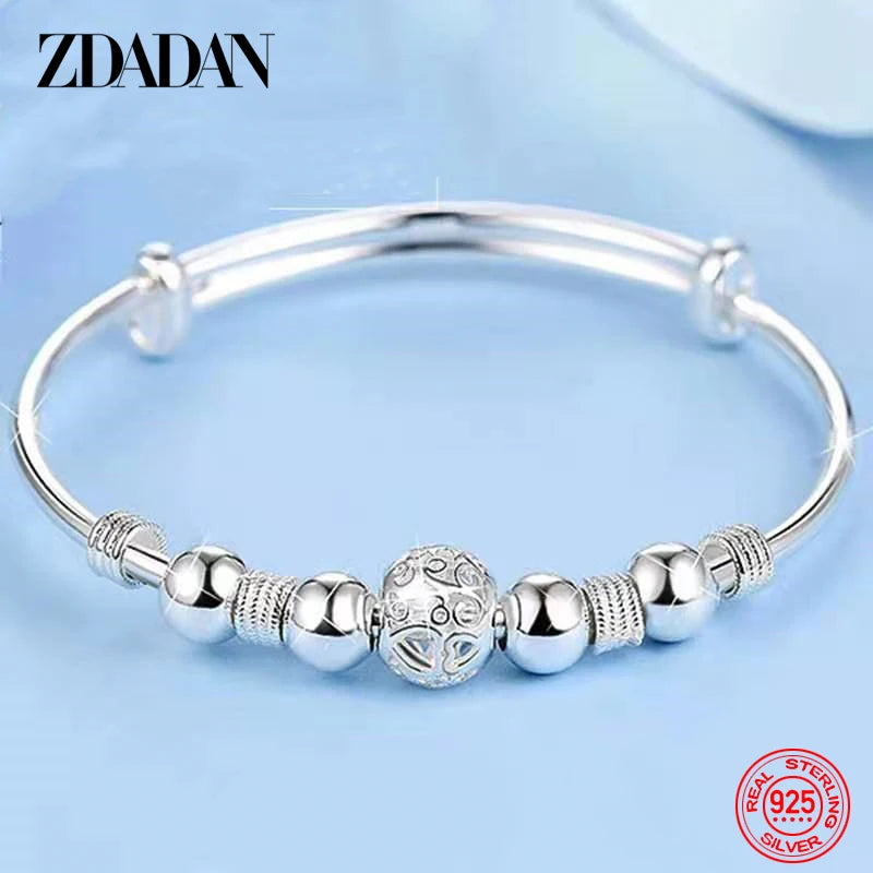 925 Silver Bell Bracelet Bangle for Women