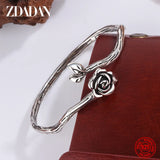 925 Silver Flower Adjustable Bracelet for Women