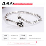 925 Silver Flower Adjustable Bracelet for Women