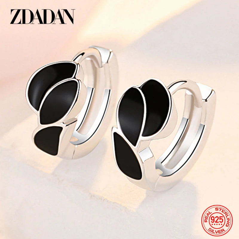 925 Silver Hoop Earrings Women Jewelry