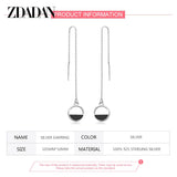 925 Silver Circle Drop Earrings Gift