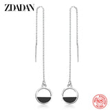 925 Silver Circle Drop Earrings Gift