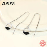 925 Silver Circle Drop Earrings Gift