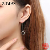 925 Silver Circle Drop Earrings Gift