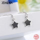 925 Silver Star Long Chain Earrings Wedding Gift