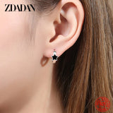 925 Silver Stars Hoop Earring Wedding Jewelry Gift