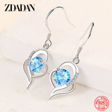 925 Silver Crystal Earrings Lady Party Jewelry