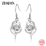 925 Silver Crystal Earrings Lady Party Jewelry