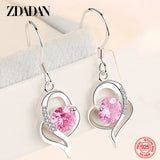925 Silver Crystal Earrings Lady Party Jewelry