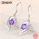925 Silver Crystal Earrings Lady Party Jewelry