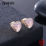 925 Silver Crystal Heart Earring Wedding Jewelry
