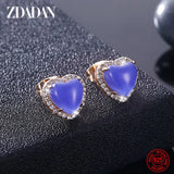 925 Silver Crystal Heart Earring Wedding Jewelry
