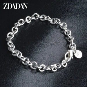 925 Sterling Silver Bracelets For Women Men Jewelry Party