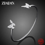 925 Silver Butterfly Open Cuff Bracelet for Women