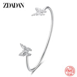 925 Silver Butterfly Open Cuff Bracelet for Women