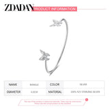925 Silver Butterfly Open Cuff Bracelet for Women