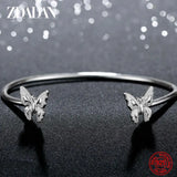 925 Silver Butterfly Open Cuff Bracelet for Women
