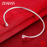 925 Silver CZ Open Cuff Bracelet for Women Wedding Gift