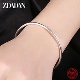 925 Silver CZ Open Cuff Bracelet for Women Wedding Gift