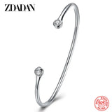 925 Silver CZ Open Cuff Bracelet for Women Wedding Gift