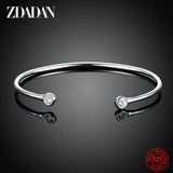 925 Silver CZ Open Cuff Bracelet for Women Wedding Gift