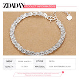 925 Silver Charm Bracelet Wedding Jewelry