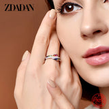 925 Silver Charm Zircon Ring Wedding Party Jewelry