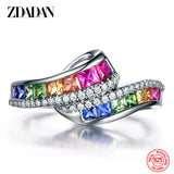 925 Silver Charm Zircon Ring Wedding Party Jewelry