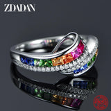925 Silver Charm Zircon Ring Wedding Party Jewelry