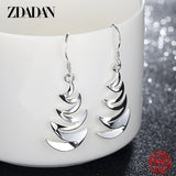 925 Silver Geometric Corrugated Drop Earrings Wedding Party Jewelry