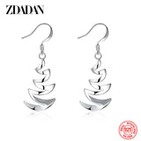 925 Silver Geometric Corrugated Drop Earrings Wedding Party Jewelry