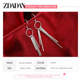 925 Silver Geometric Tassel Earrings Wedding Party Jewelry