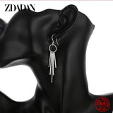 925 Silver Geometric Tassel Earrings Wedding Party Jewelry