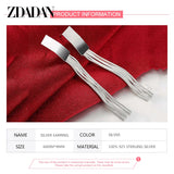 925 Sterling Silver Tassel Dangle Earrings For Women