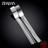 925 Sterling Silver Tassel Dangle Earrings For Women