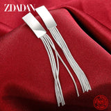 925 Sterling Silver Tassel Dangle Earrings For Women