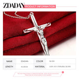 925 Sterling Silver Cross Necklace Chain for Women Men Jewelry Party Gift