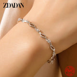 925 Silver Crystal Bracelet Chain Women's Jewelry Gift