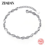 925 Silver Crystal Bracelet Chain Women's Jewelry Gift