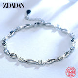 925 Silver Crystal Bracelet Chain Women's Jewelry Gift
