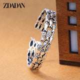 925 Sterling Silver Fish Open Cuff Bracelet for Women Men