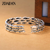 925 Sterling Silver Fish Open Cuff Bracelet for Women Men