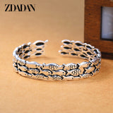 925 Sterling Silver Fish Open Cuff Bracelet for Women Men