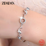 925 Silver Dolphin CZ Bracelet Chain For Women