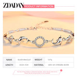 925 Silver Dolphin CZ Bracelet Chain For Women
