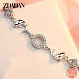 925 Silver Dolphin CZ Bracelet Chain For Women